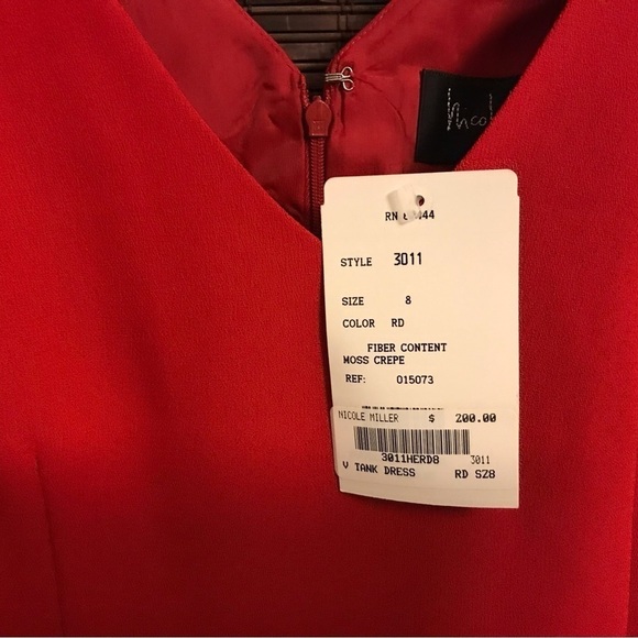 NWT Nicole Miller fiber content V Tank Dress - Picture 3 of 6